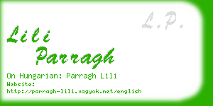 lili parragh business card